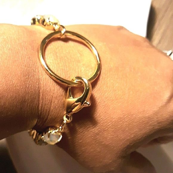 JOOMI LIM RHINESTONES AND GOLD PLATED BRACELET - Picture 1 of 3